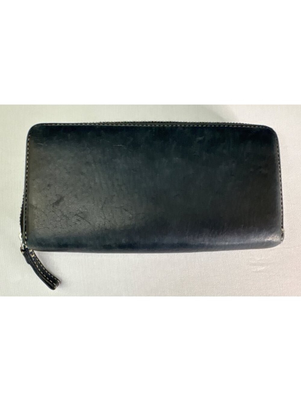 Coach Chelsea Black Pebbled Leather Accordion Zip Wallet Purple Interior Vintage - Picture 3 of 13